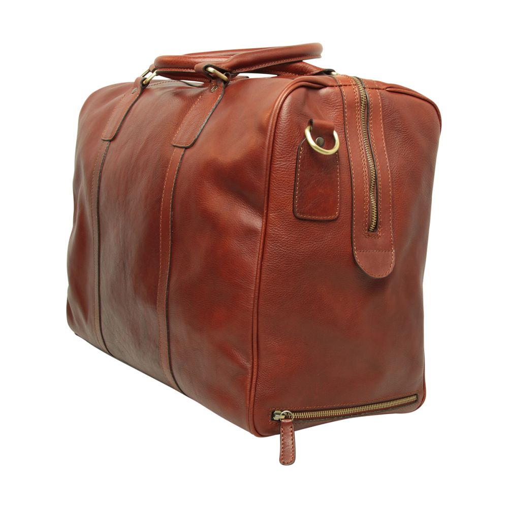 Hochwertige Büffelleder Reisetasche Herren – diagonale Ansicht