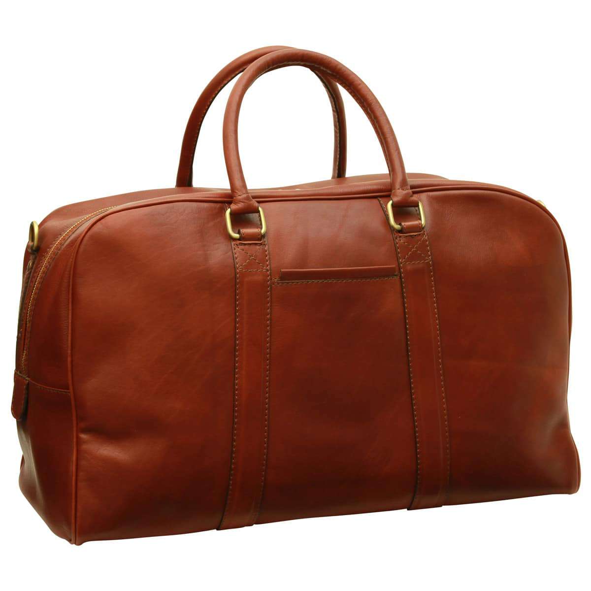Soft Calfskin Leather Travel Bag - Mahogany Brown-0