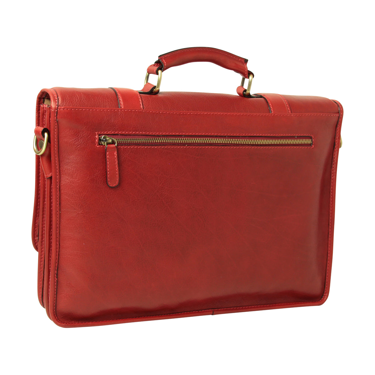 Rote Calfskin Leder Aktentasche für Herren – Old Angler, handgefertigt in Italien, klassisches Business Design