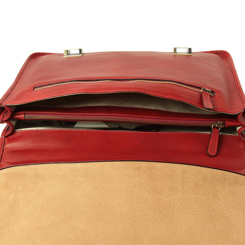 Rote Calfskin Leder Aktentasche für Herren – Old Angler, handgefertigt in Italien, klassisches Business Design