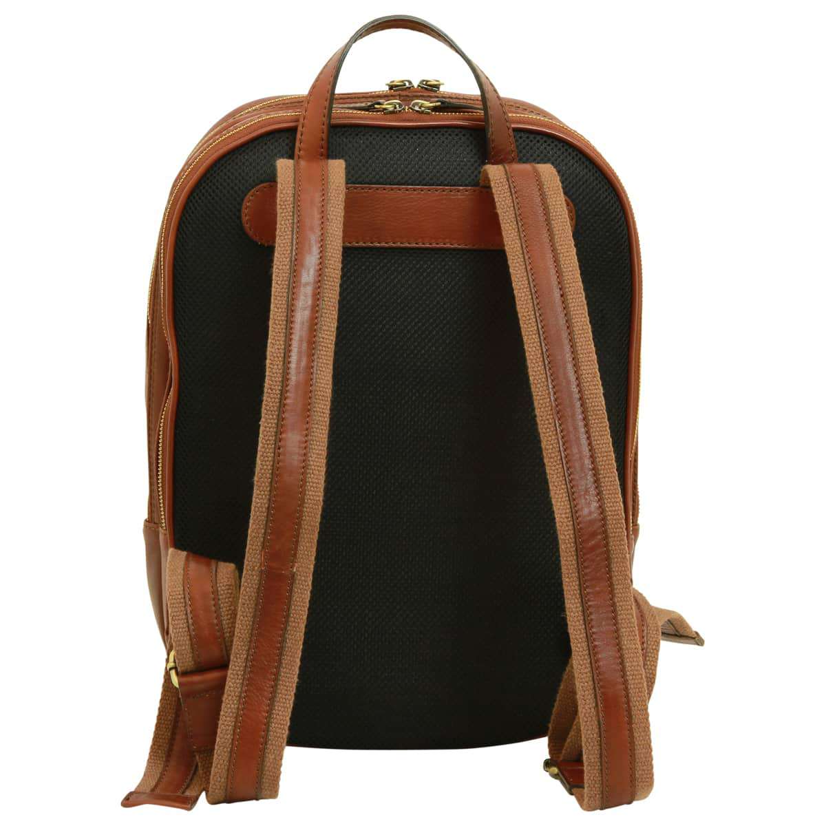 Soft Calfskin Leather Laptop Backpack - Mahogany Brown-1