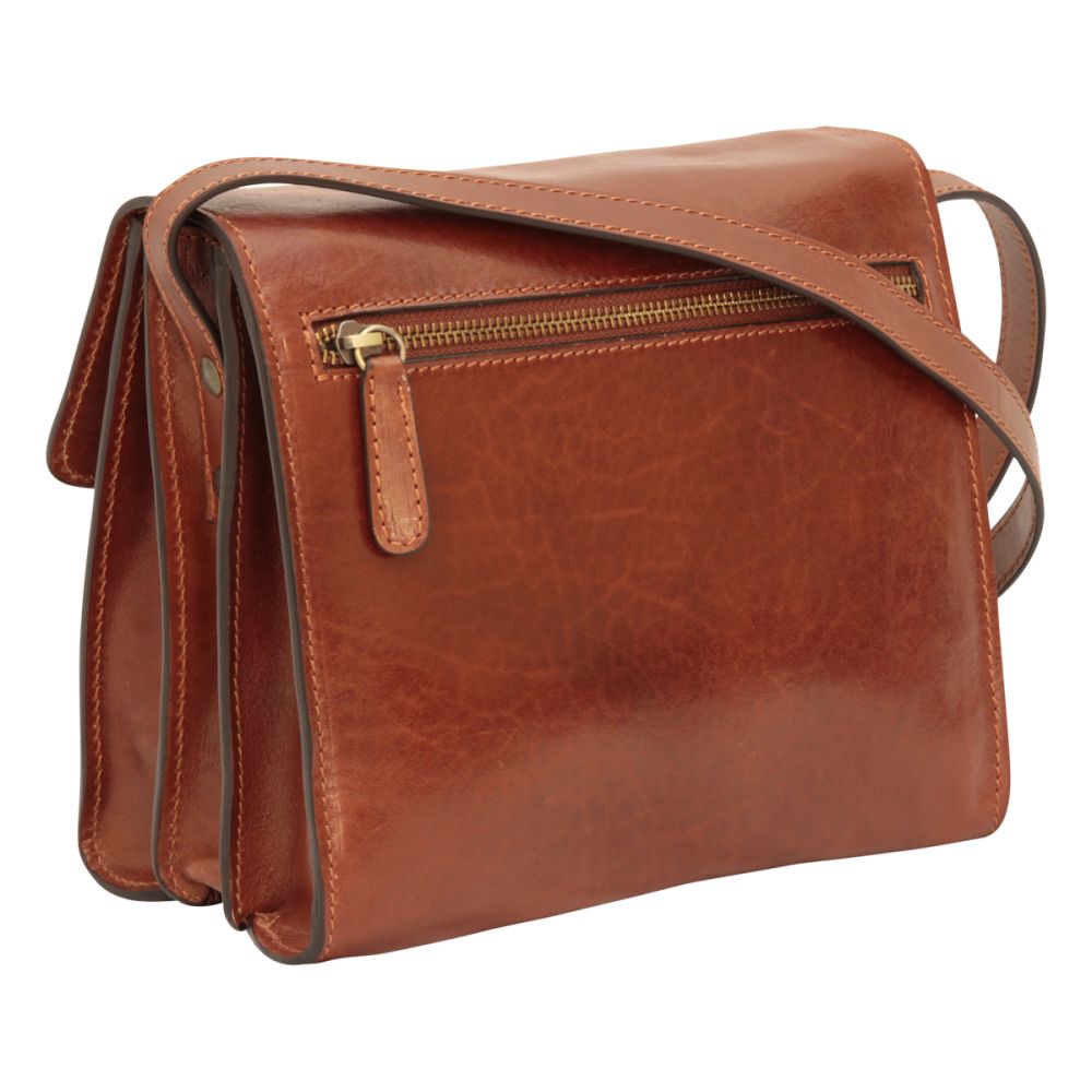 Italienische Ledertasche Braun mit verstellbarem Riemen