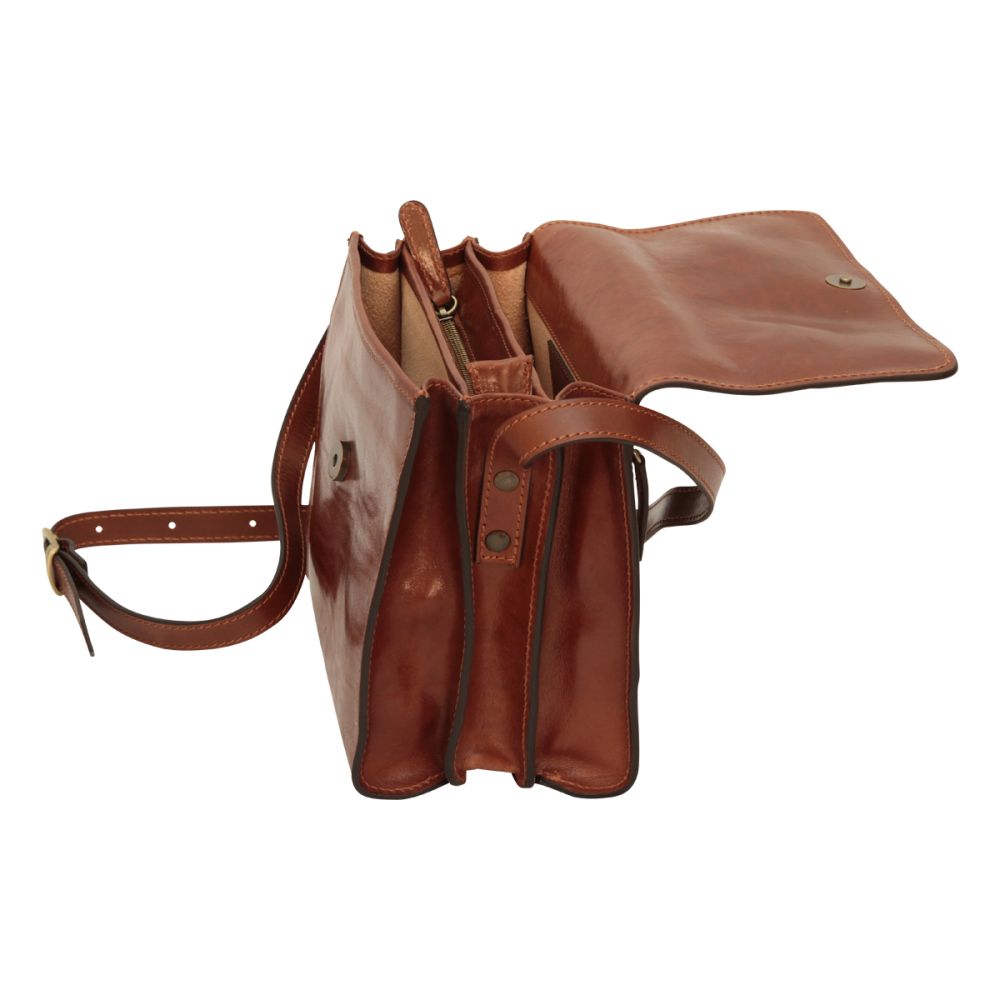 Kalbsleder Schultertasche Braun – Innenfächer & Design
