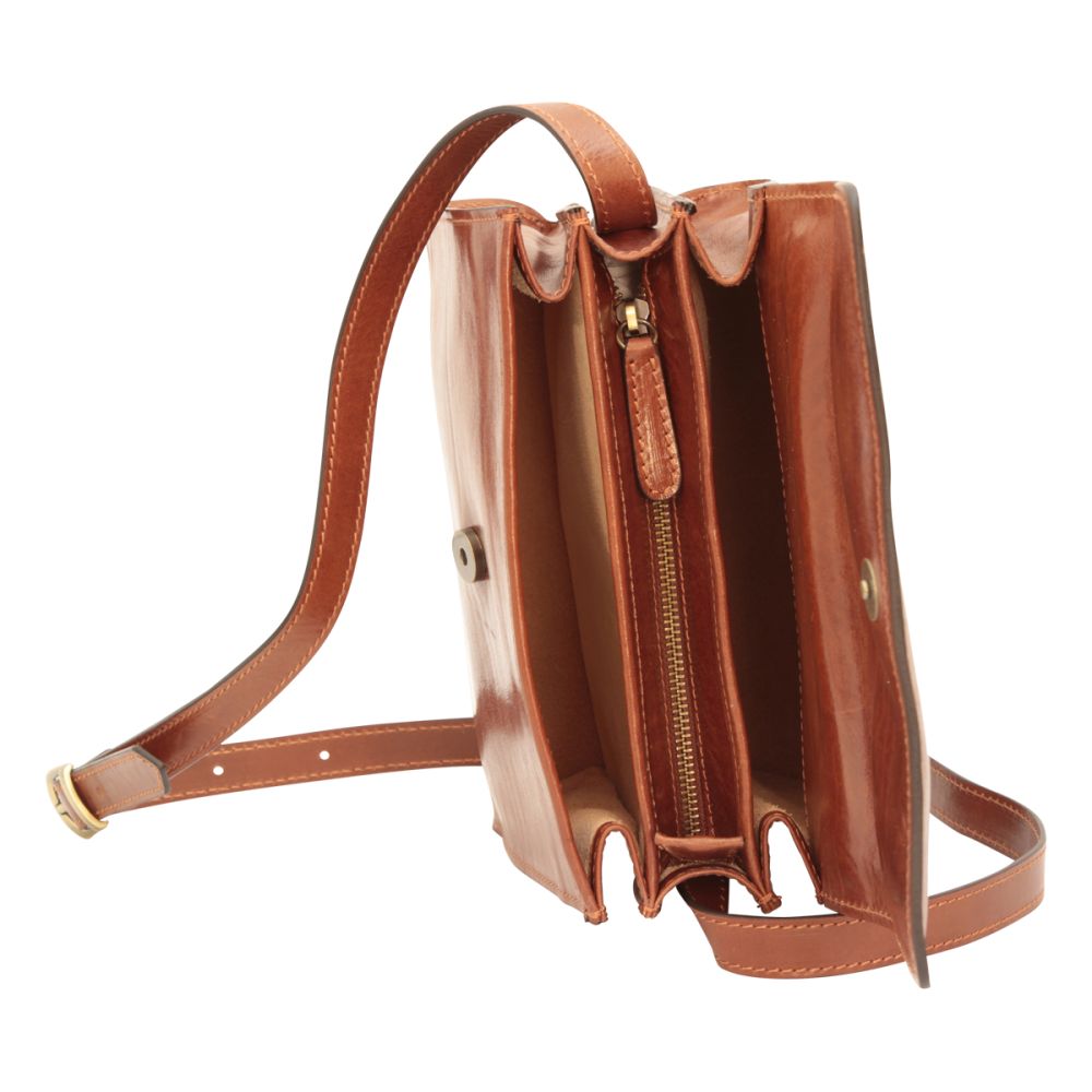 Kalbsleder Schultertasche Braun – Innenfächer & Design