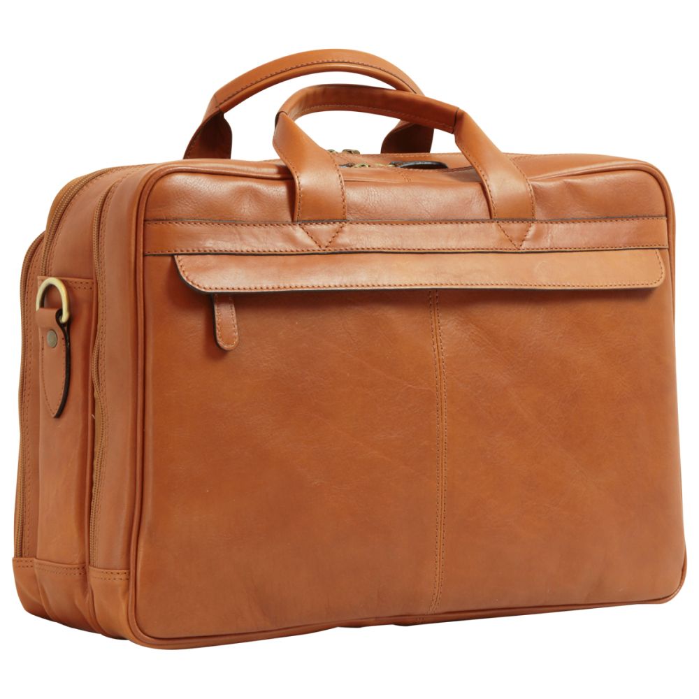 Italienische Leder Aktentasche Braun Colonial – handgefertigt aus 100 % Vollnarbenleder, mit Laptopfach und mehreren Fächern – elegante Business Tasche Made in Italy