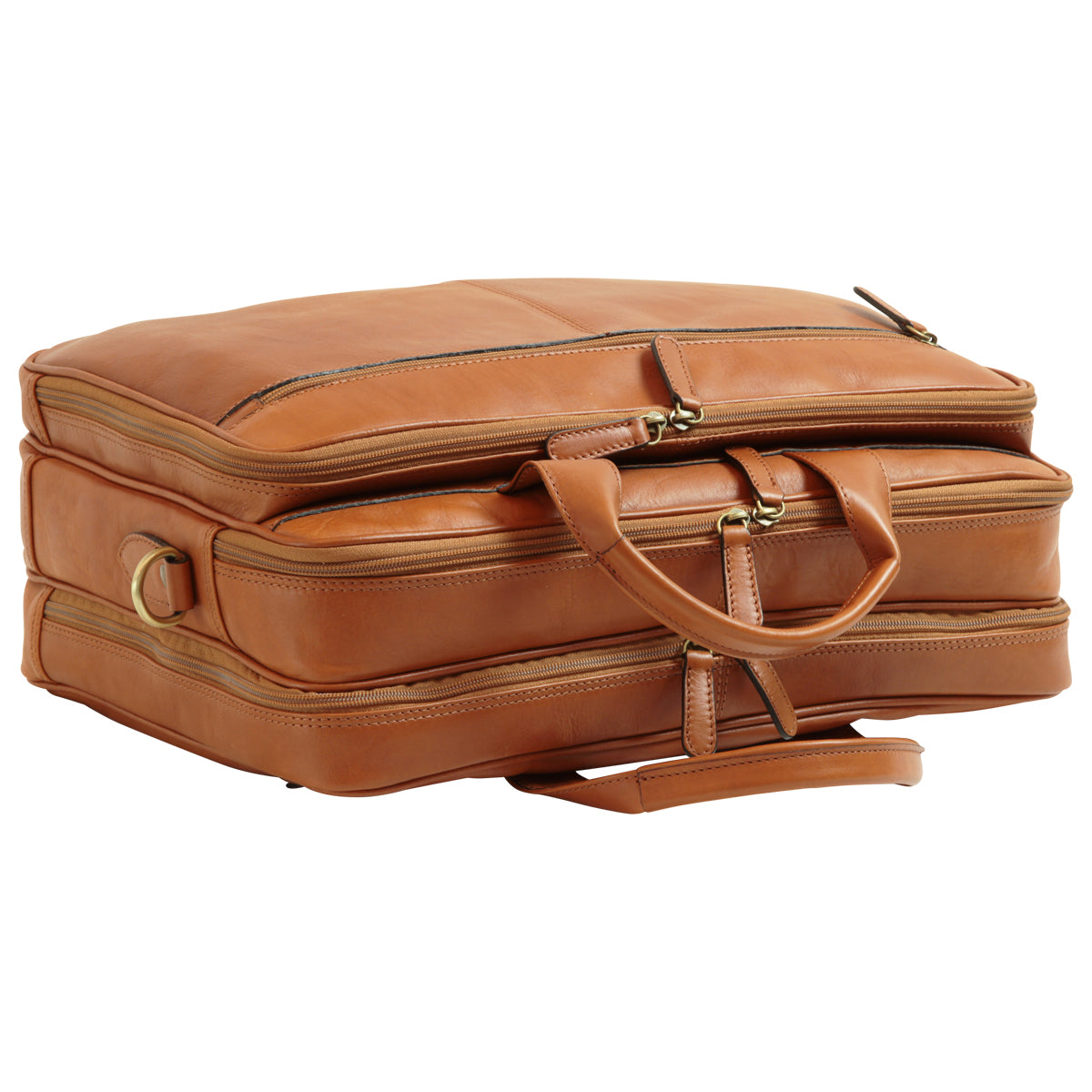Italienische Leder Aktentasche Braun Colonial – handgefertigt aus 100 % Vollnarbenleder, mit Laptopfach und mehreren Fächern – elegante Business Tasche Made in Italy