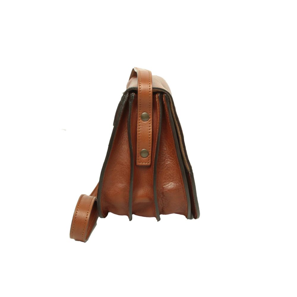 Old Angler Damen Schultertasche Teak von der Seite