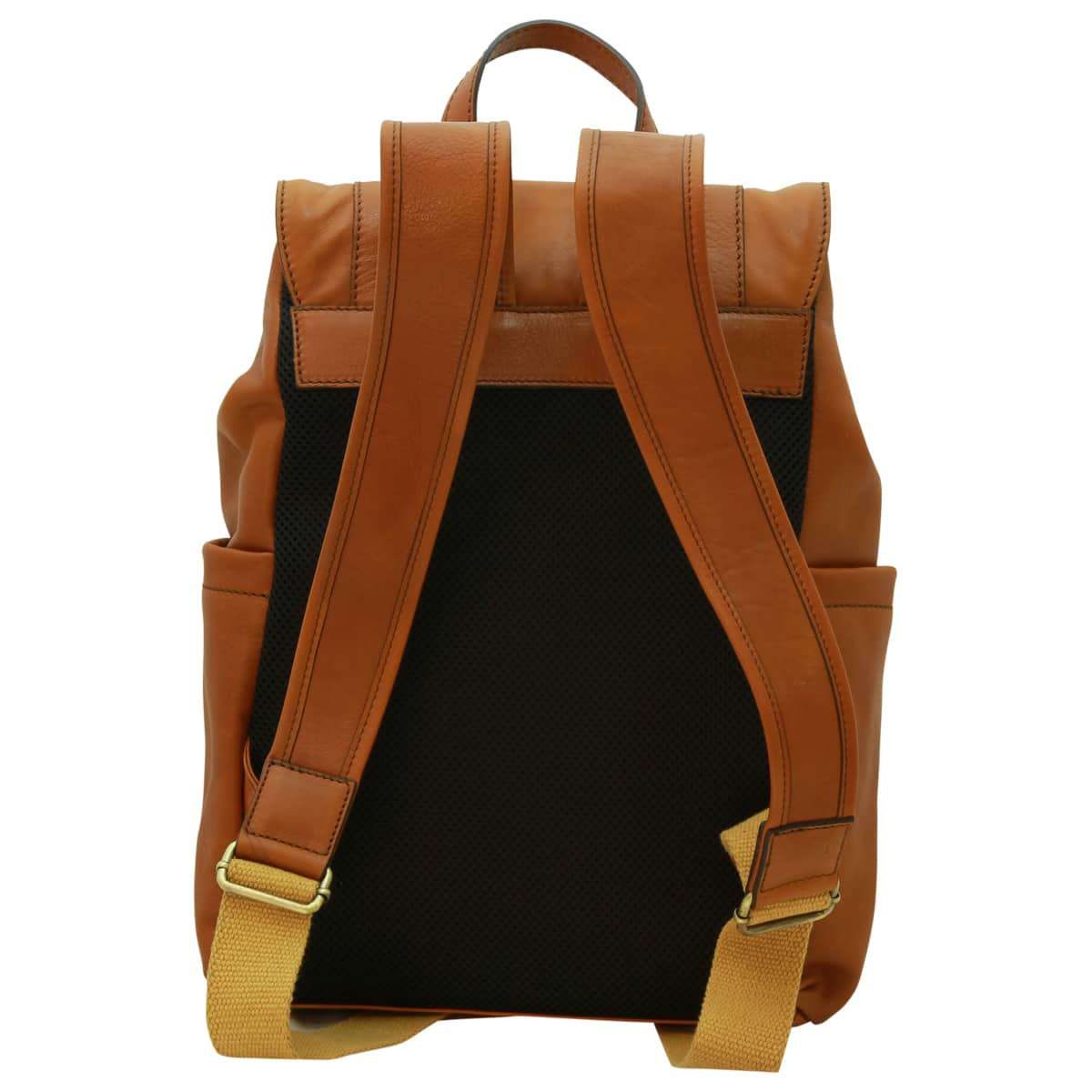 Italienischer Leder Laptop Rucksack goldbraun – handgefertigt von Old Angler Firenze, passend für 13 Zoll Notebook