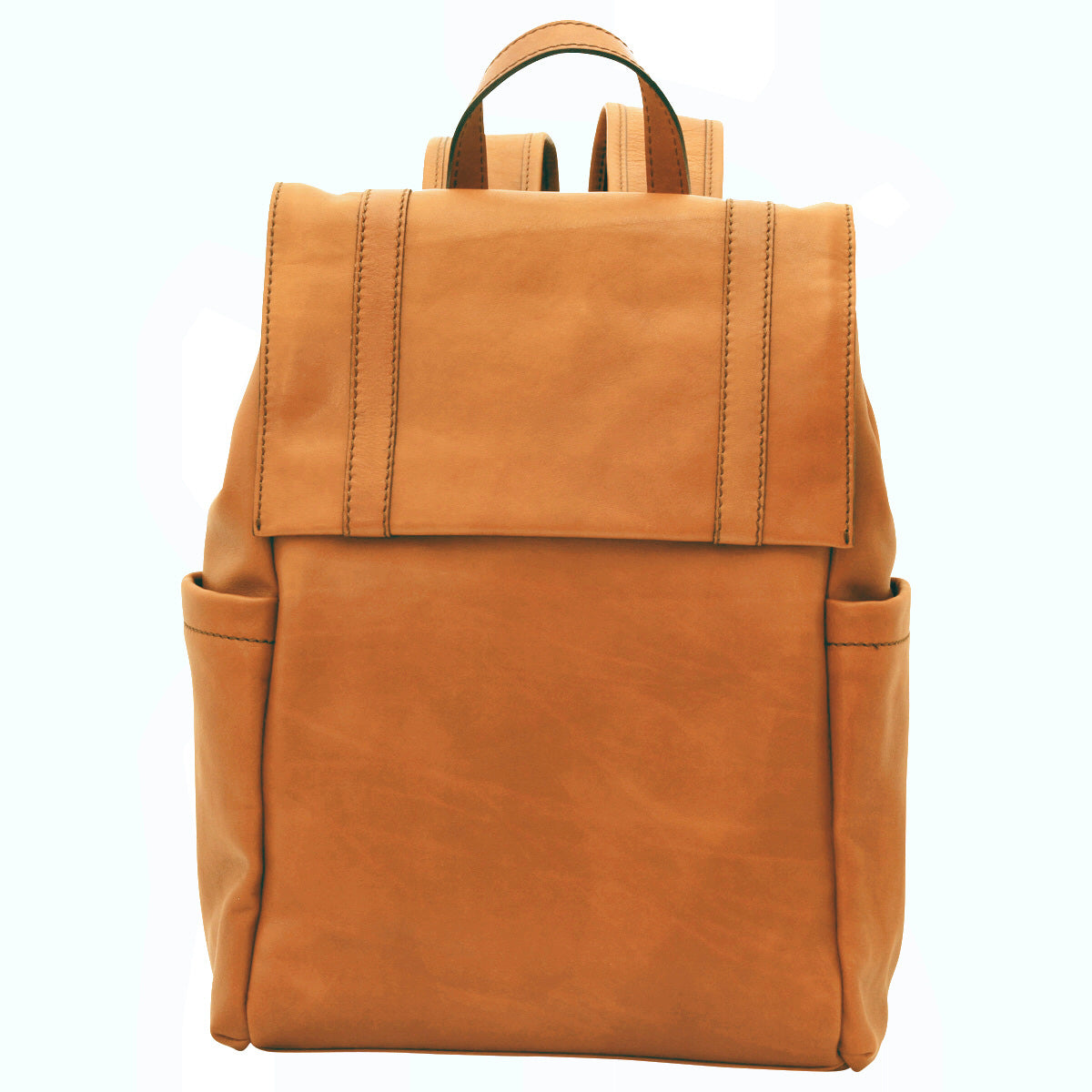Italienischer Leder Laptop Rucksack goldbraun – handgefertigt von Old Angler Firenze, passend für 13 Zoll Notebook