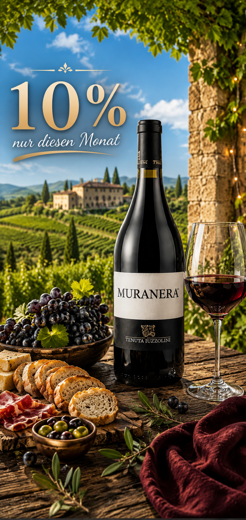 Italienischer Premium Rotwein MURANERA von Tenuta Iuzzolini mit 10 % Preisvorteil – authentischer Rotwein aus Kalabrien bei Bella Italia Store
