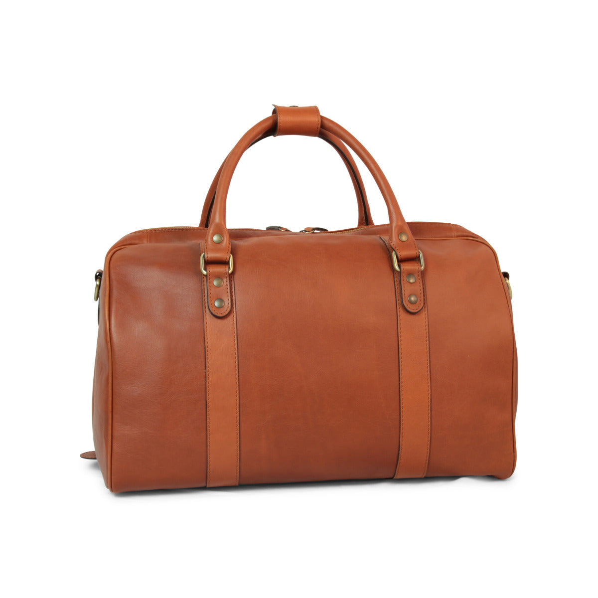 Italienische Leder Reisetasche Gold Braun – Vorderansicht