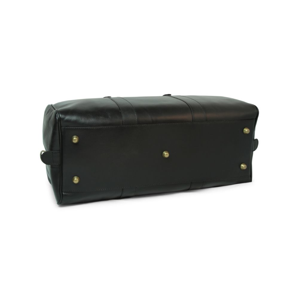 Italienische Leder Reisetasche Herren Schwarz – Old Angler, Seitenansicht