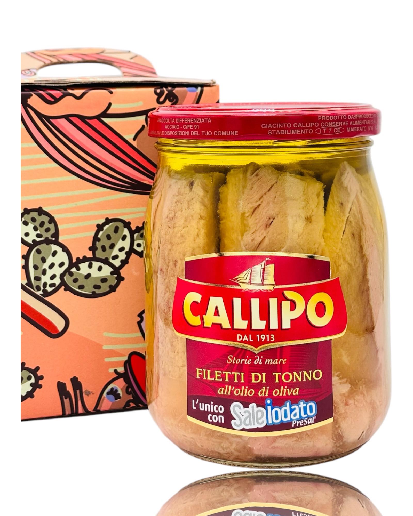 Callipo Thunfischfilets mit Geschenkverpackung – italienische Spezialität im Glas, präsentiert in origineller Box – jetzt online kaufen bei Bella Italia Store