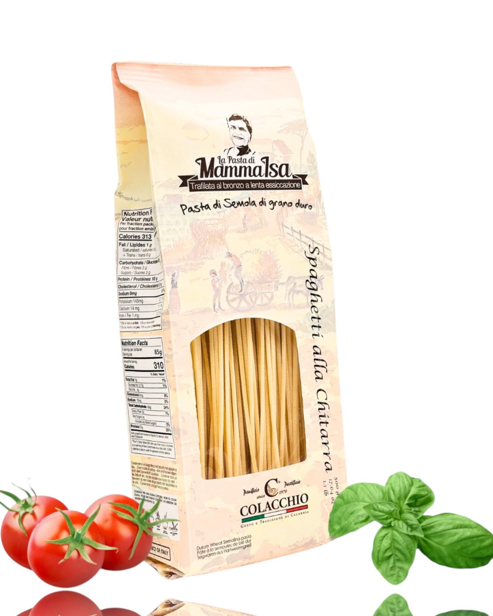 Spaghetti alla Chitarra von Mamma Isa – Italienische Hartweizengrieß Pasta online kaufen bei Bella Italia Store – hochwertige Pasta mit traditionellem Geschmack