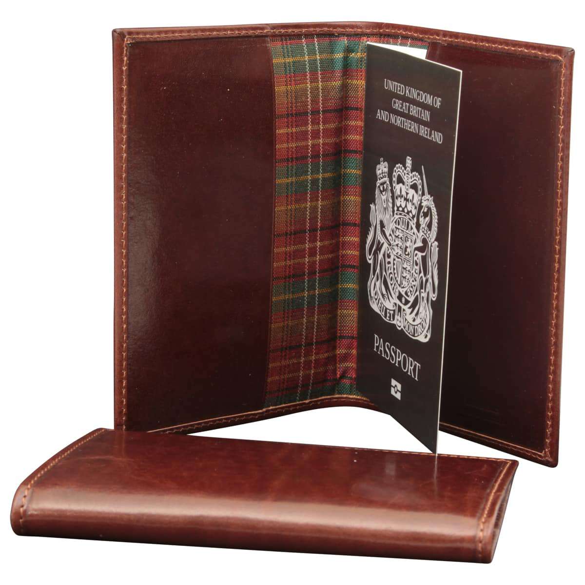 Leather Passport Holder - Brown-0
