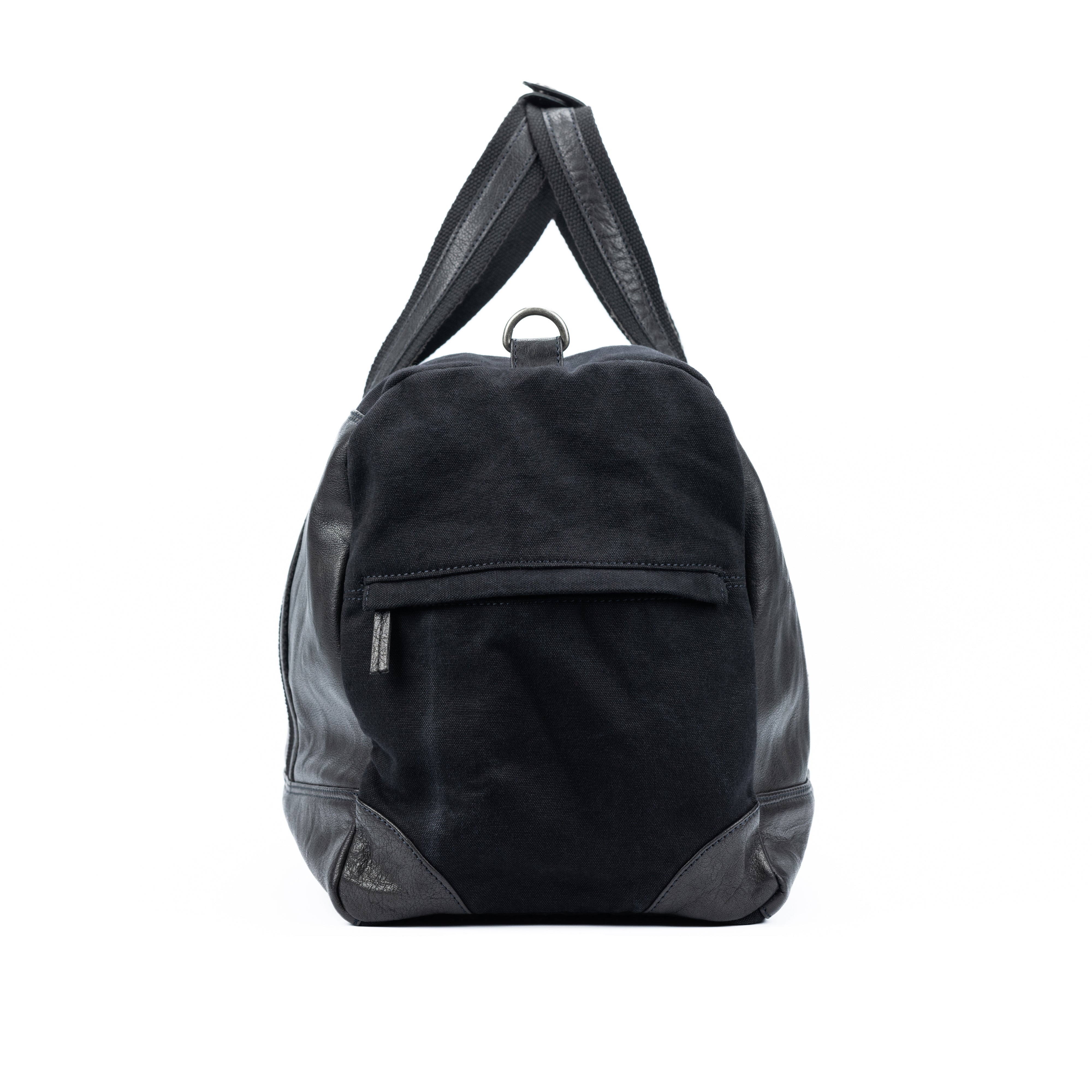 Italienische Reisetasche Canvas Leder – Seitenansicht