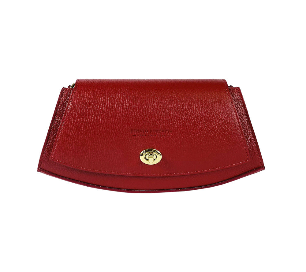 Italienische Damen Schultertasche Rot – Elegante Ledertasche mit abnehmbarem Riemen, handgefertigt in Italien 🇮🇹
