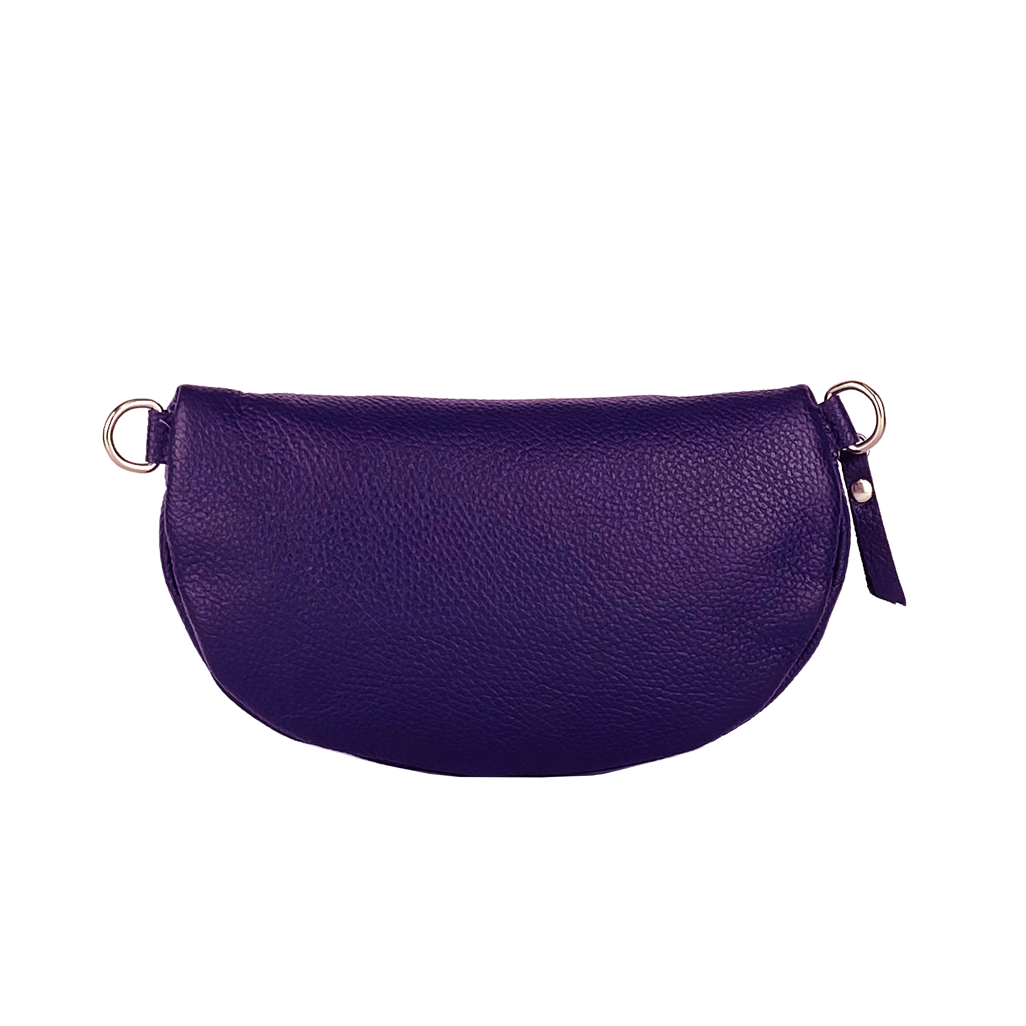 Italienische Leder Bauchtasche Damen violett, Echtleder Gürteltasche mit abnehmbarem Schulterriemen, handgefertigte Umhängetasche Made in Italy