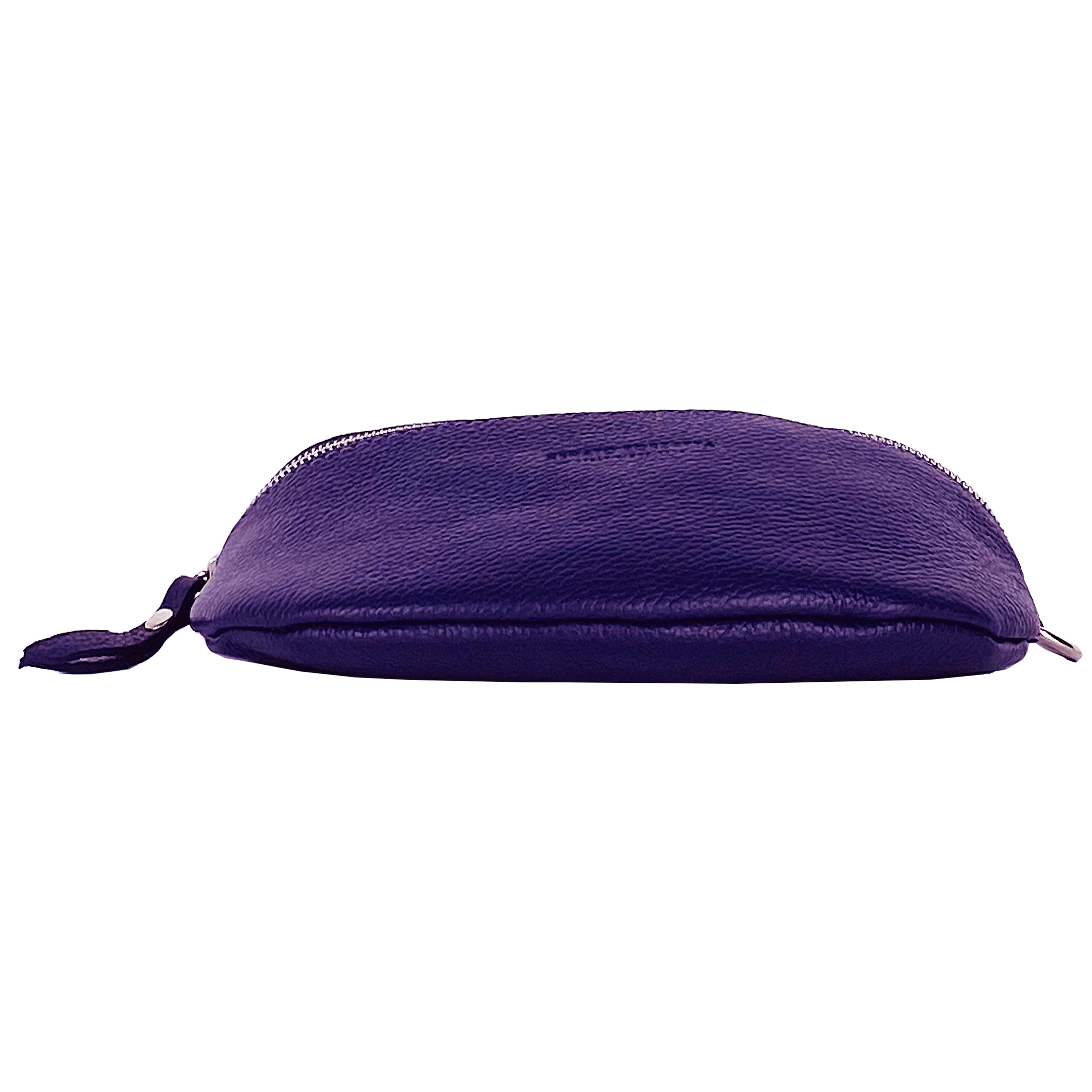 Italienische Leder Bauchtasche Damen violett, Echtleder Gürteltasche mit abnehmbarem Schulterriemen, handgefertigte Umhängetasche Made in Italy