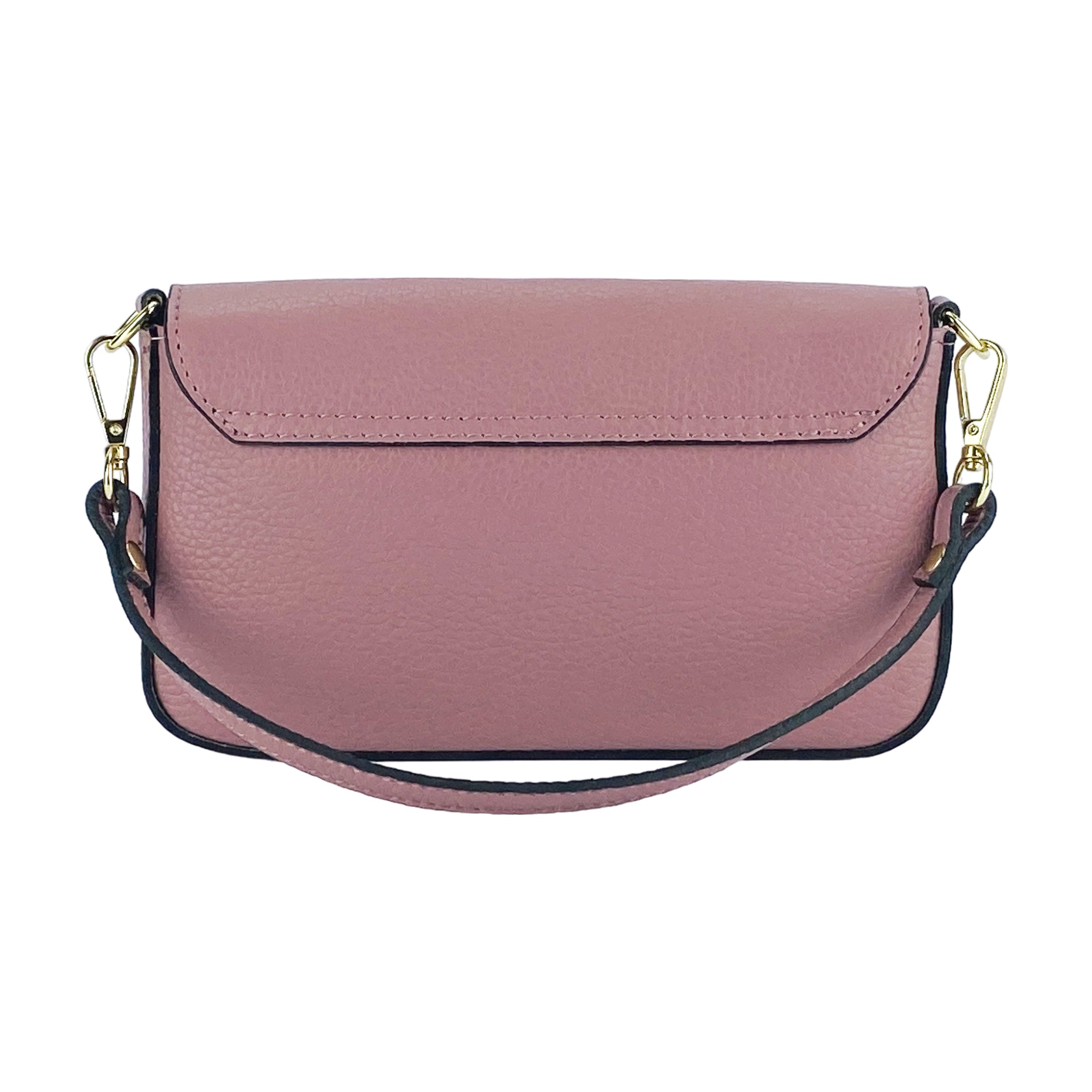 Italienische Damen Umhängetasche Rosa – Kleine Schultertasche aus Echtleder mit Kettenriemen, handgefertigt in Italien 🇮🇹