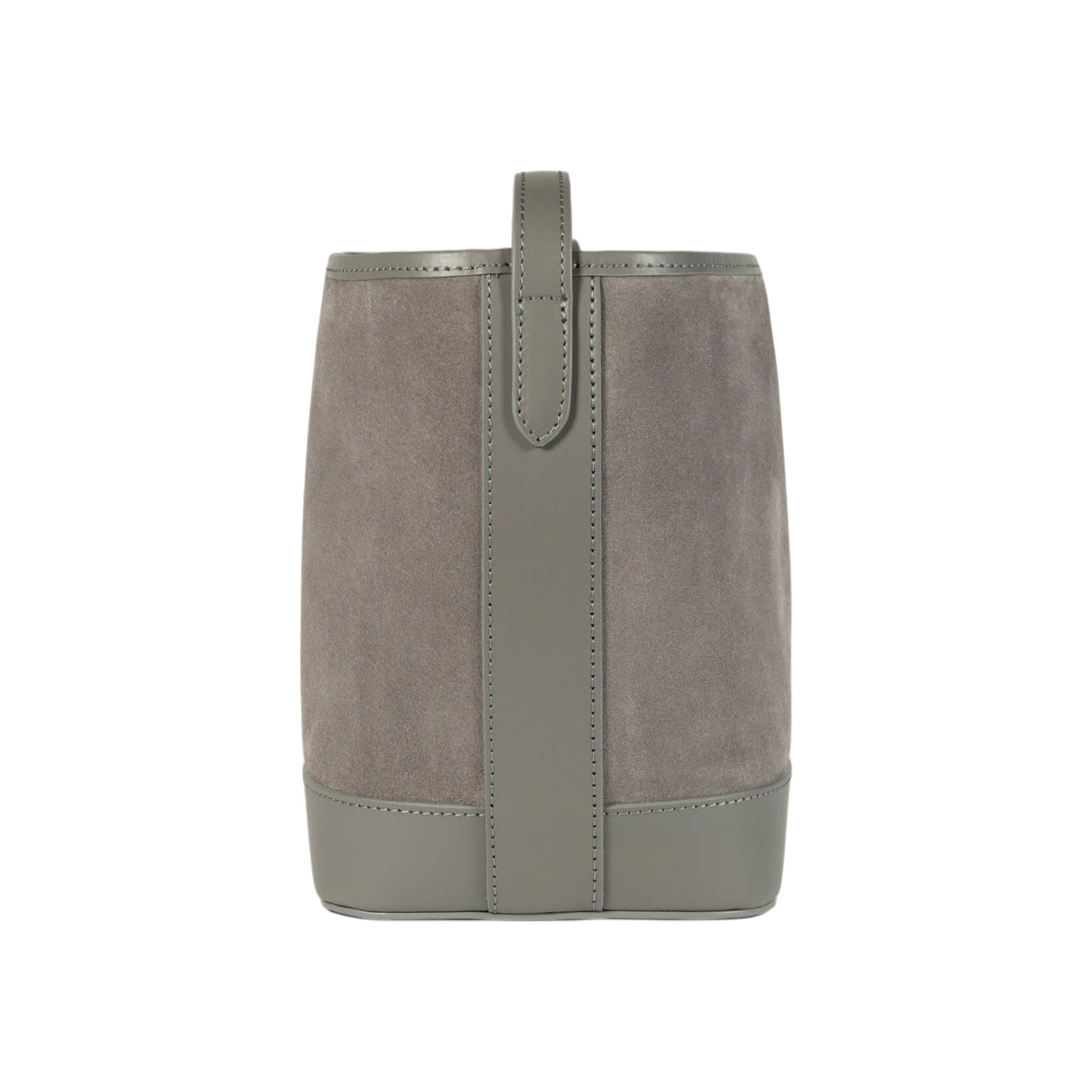 Italienische Damenhandtasche aus echtem Leder – Modell BRENDA in Grau, mit glänzenden goldfarbenen Metallaccessoires, handgefertigt in Italien, Maße 25 × 23,5 × 17 cm