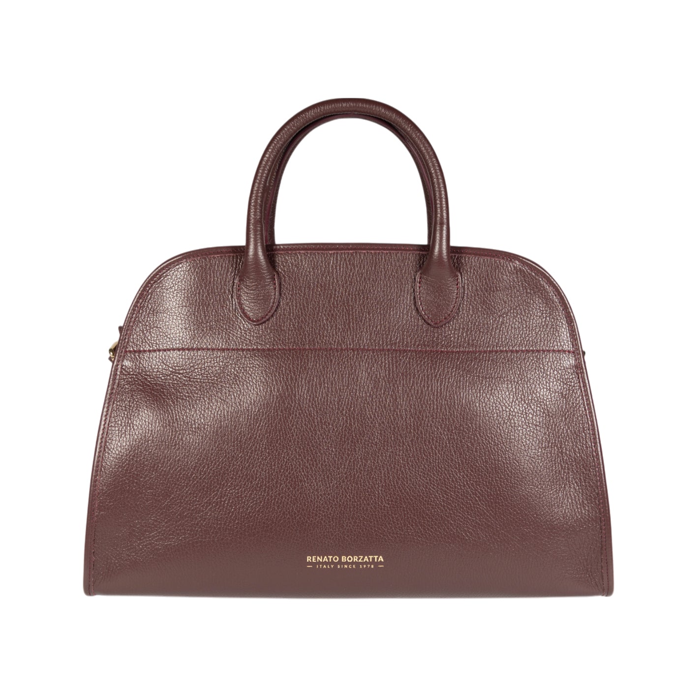 Italienische Damen Handtasche aus Bordeaux Leder – elegante Henkeltasche FRIDA, handgefertigt in Italien mit goldfarbenen Metall-Details