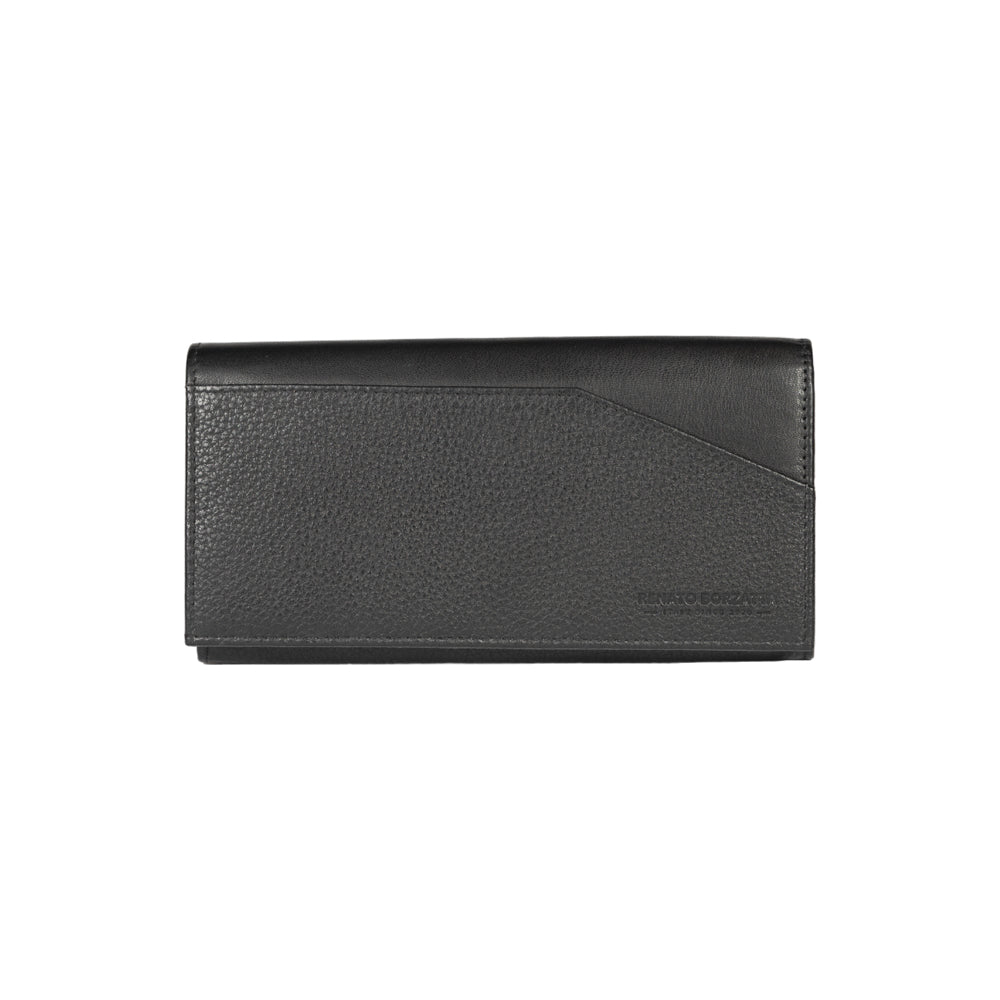 RB12129A | Women's Wallet in Genuine Full-Grain Leather, Dollar Grain/Light. Black. RFID Protection. Closed Dimensions: 18.5 x 10 x 3 cm. Packaging: Gift box bottom/lid-2