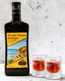 Italienischer Amaro Vecchio del Capo aus Kalabrien mit gefrorenen Gläsern – Kräuterlikör von Caffo jetzt online bestellen bei Bella Italia Store