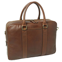 Business Tasche Leder Kastanienbraun – Seitenansicht