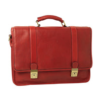 Rote Calfskin Leder Aktentasche für Herren – Old Angler, handgefertigt in Italien, klassisches Business Design