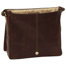 Leder Messenger Bag Herren braun – Rückseite mit Reißverschlussfach