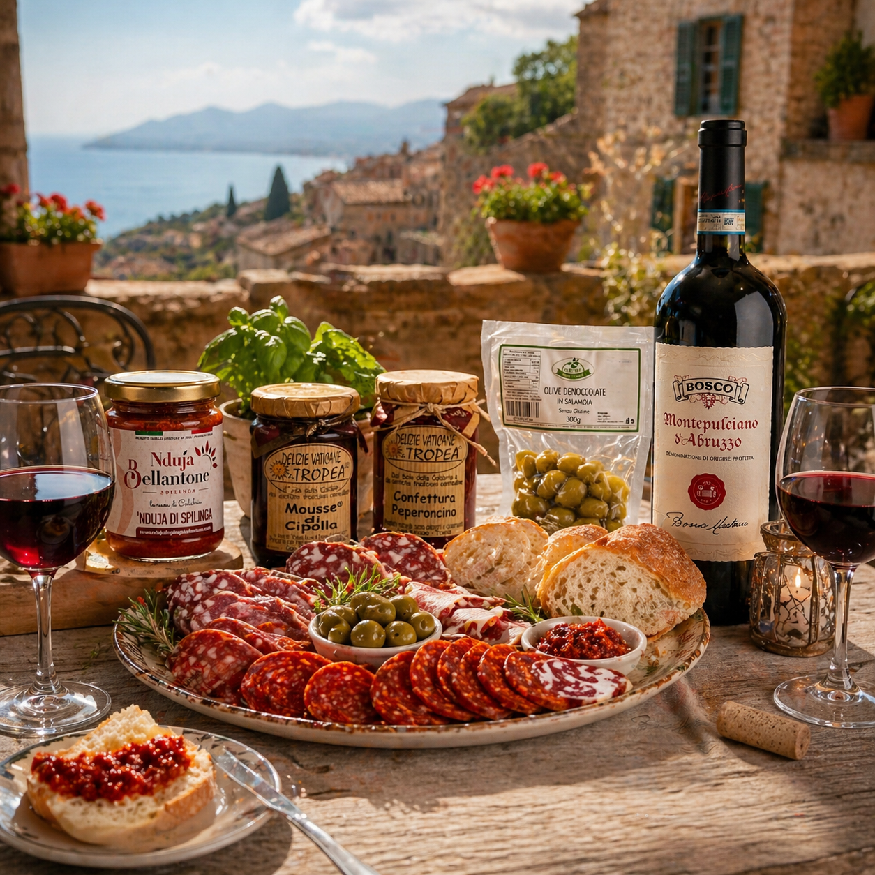 🇮🇹 Italienisches Antipasti Paket mit Wein & Delikatessen