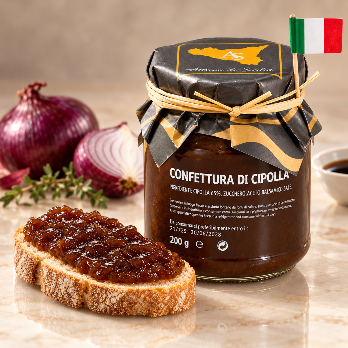 Zwiebelmarmelade aus Sizilien – Confiture di Cipolla mit Balsamico, 200g