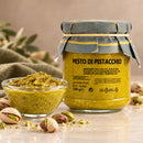 Pistazien Pesto aus Sizilien – Pesto di Pistacchio, 75% Pistazien, 200g – Produktaufnahme mit dezenter Spiegelung