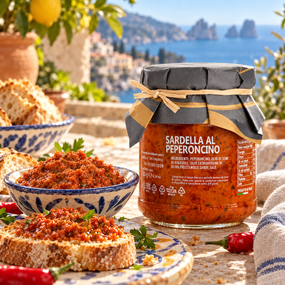 Sardella al Peperoncino aus Sizilien – Pikante Sardinen-Creme, 180g