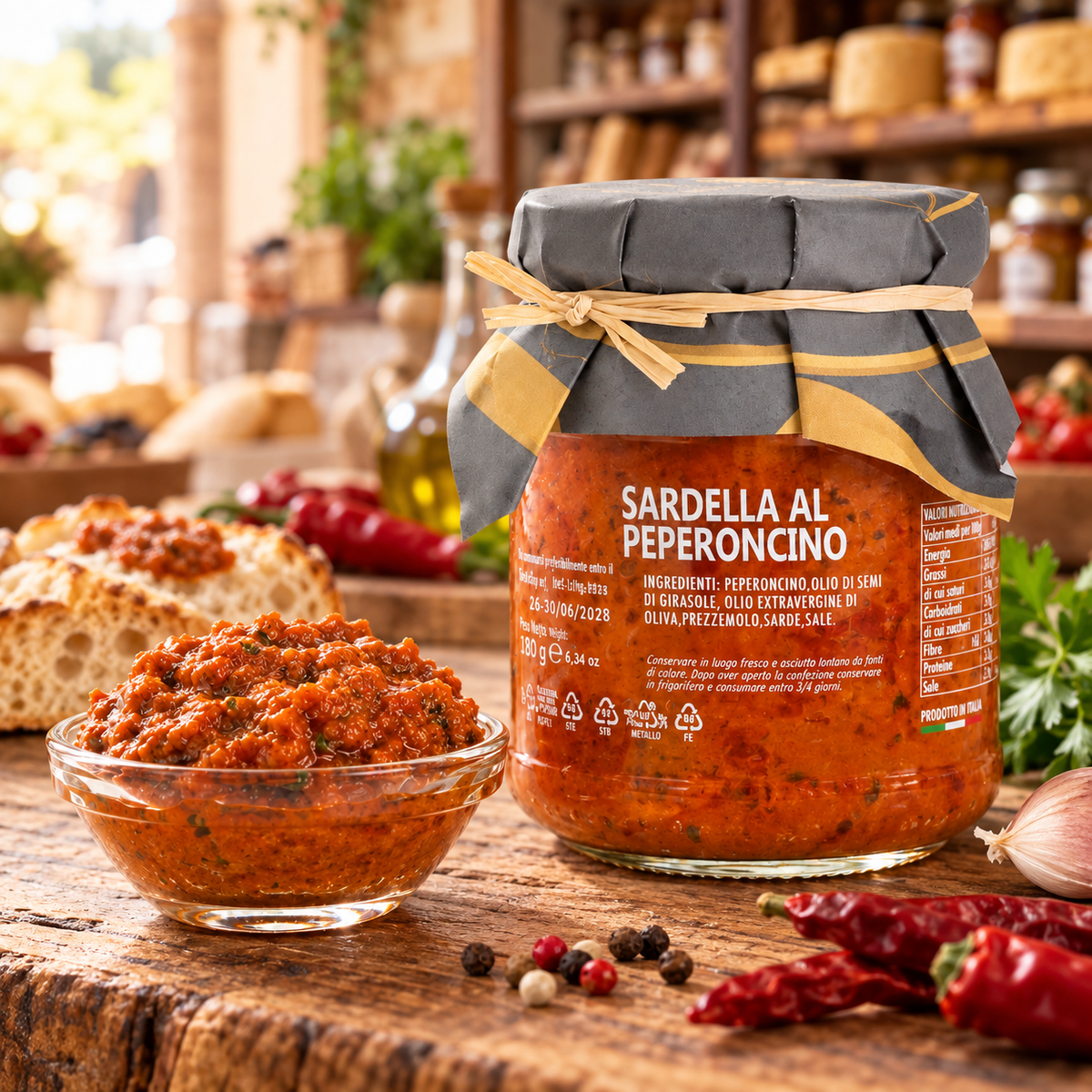 Sardella al Peperoncino aus Sizilien – Pikante Sardinen-Creme, 180g – Im italienischen Feinkostladen