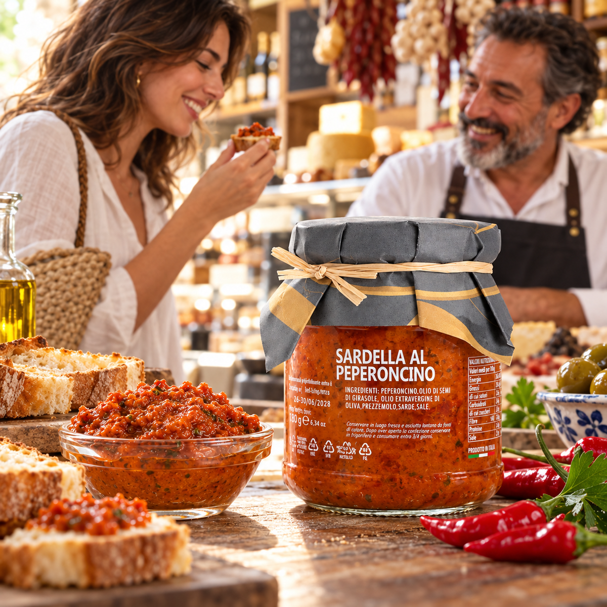 Sardella al Peperoncino aus Sizilien – Pikante Sardinen-Creme, 180g – Einkauf im italienischen Feinkostladen