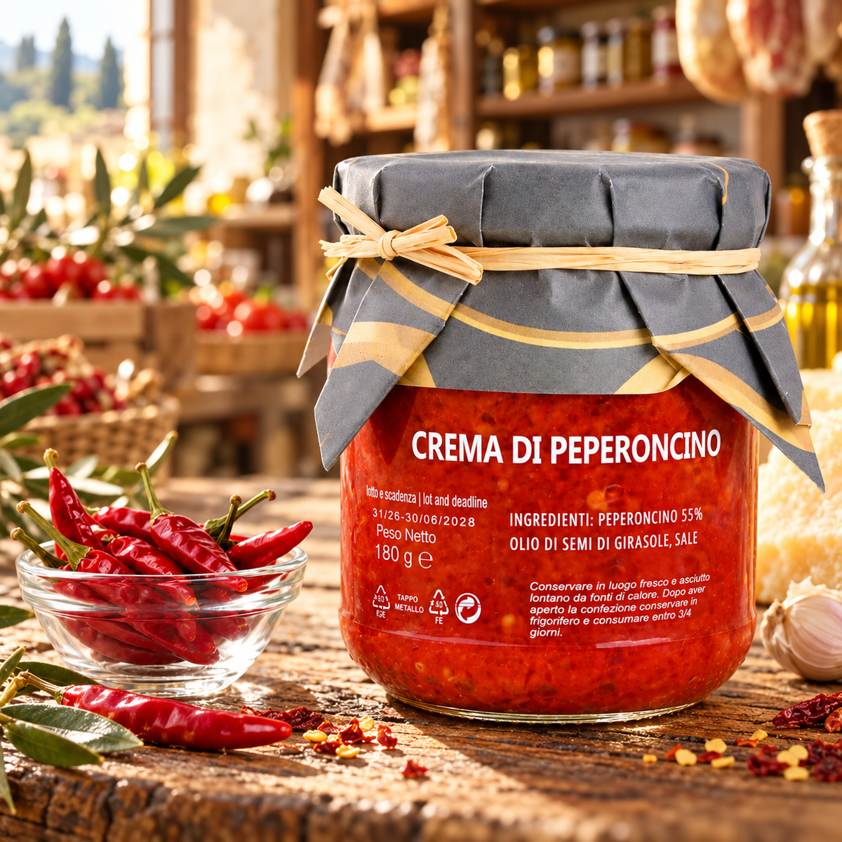 Crema di Peperoncino aus Sizilien – Italienische Chili Creme, 180g – Im italienischen Feinkostladen