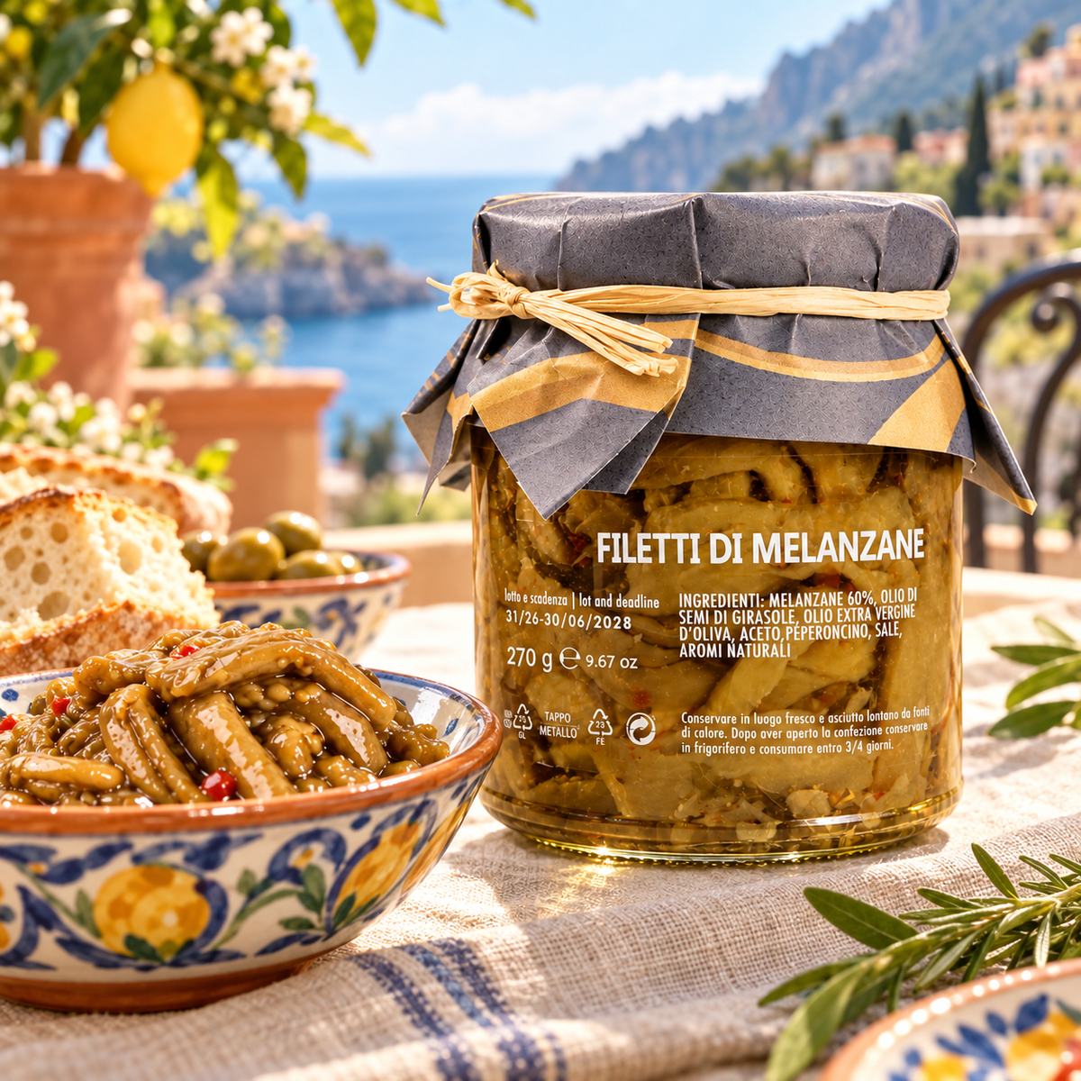Filetti di Melanzane aus Sizilien – Auberginenfilets in Öl, 270g