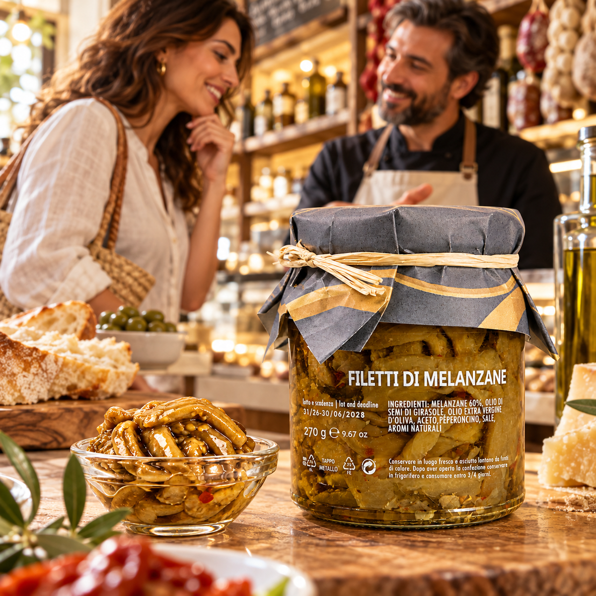 Filetti di Melanzane aus Sizilien – Auberginenfilets in Öl, 270g – Einkauf im italienischen Feinkostladen