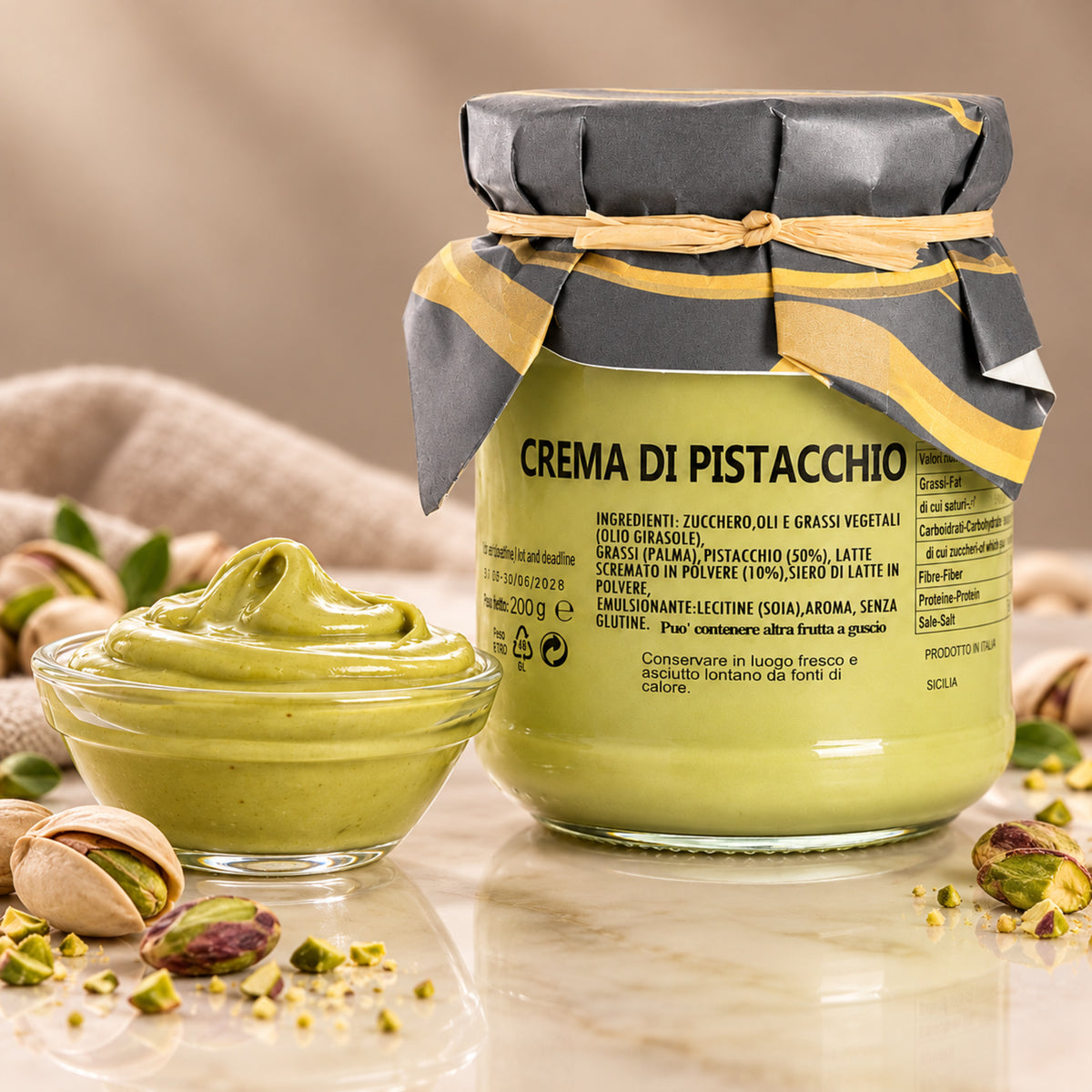 Pistaziencreme aus Sizilien – Crema di Pistacchio, 200g