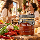 Pesto Rosso aus Sizilien – Tomatenpesto mit Basilikum und Peperoncino, 180g – Einkauf im italienischen Feinkostladen