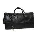 Italienische Weekender Tasche Leder schwarz, Reisetasche Herren aus Echtleder, elegante schwarze Travel Bag Made in Italy mit Schulterriemen