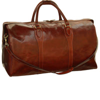 Italienische Leder Reisetasche Braun – Old Angler Vorderansicht
