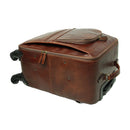 Brauner Leder Trolley Herren – luxuriöser Handgepäck Koffer aus Italien mit Rollen