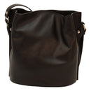 Italienische Leder Schultertasche Schwarz – Vorderansicht