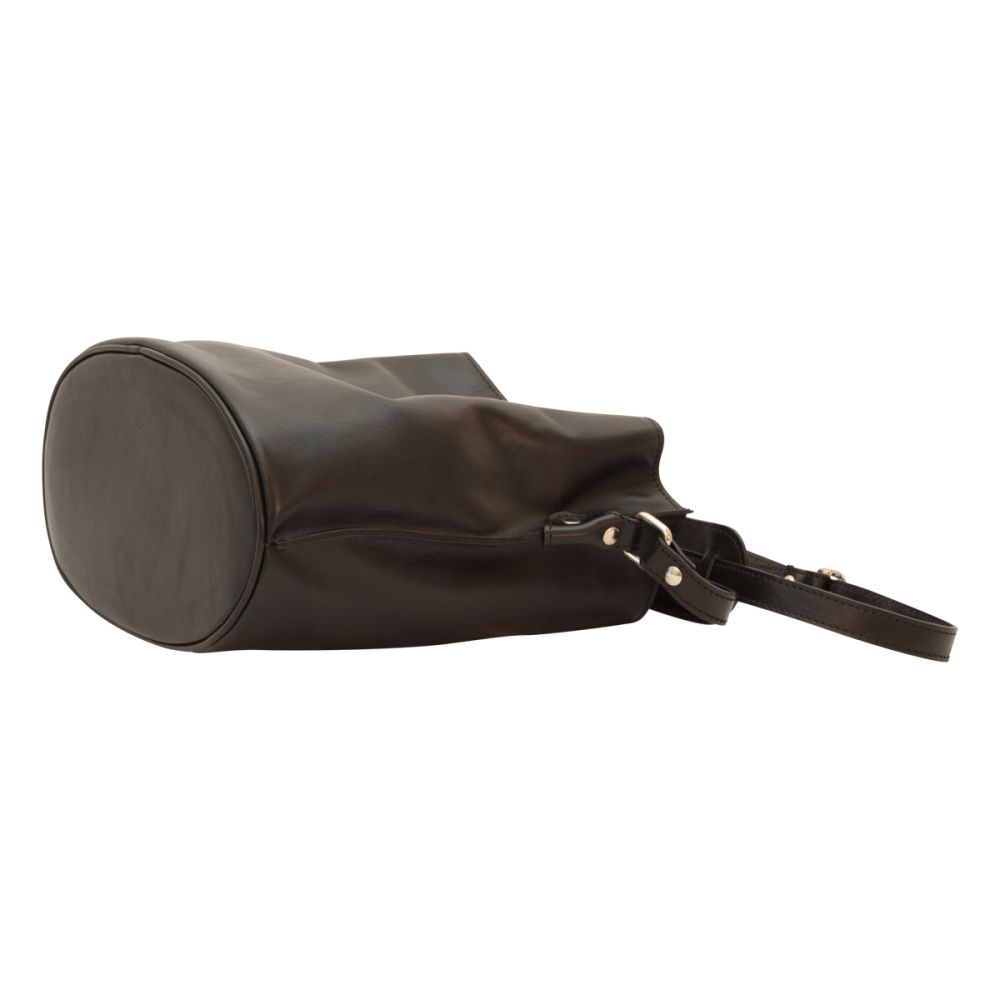 Italienische Schultertasche Leder Schwarz – Bodenansicht