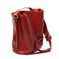 Full grain leather shoulder bag - red-0