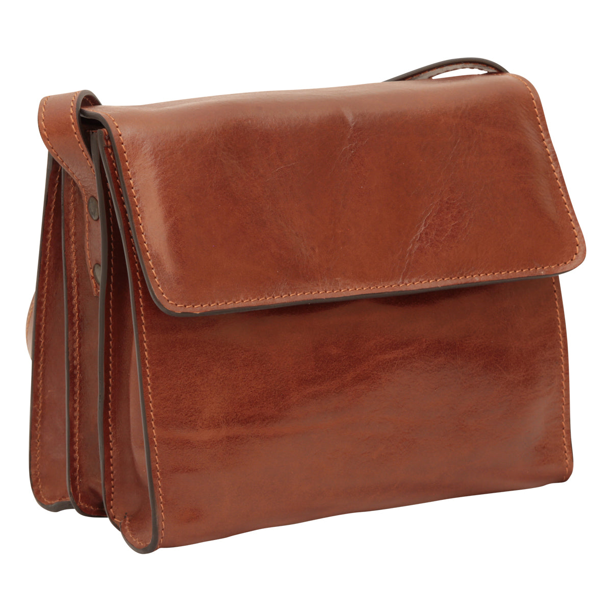 Italienische Schultertasche Kalbsleder Braun