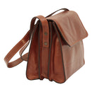 Italienische Kalbsleder Schultertasche Braun – Seitenansicht